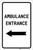 Ambulance Entrance with Left Arrow Portait - Label