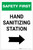 Safety First: Hand Sanitizing Station Right with Arrow Portrait - Label