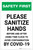 Safety First: Sanitize Hands Before & After Using Time Clock COVID-19 Portrait - Label