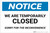 Notice: We Are Temporarily Closed - Sorry For Inconvenience Landscape - Label
