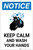 Notice: Keep Calm And Wash Your Hands Portrait - Label