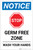 Notice: STOP - Germ Free Zone/Wash Your Hands Portrait - Label