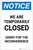 Notice: We Are Temporarily Closed - Sorry For Inconvenience Portrait - Label