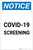 Notice: COVID-19 Screening Portrait - Label