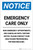 Notice: Emergency Care Only Portrait - Label