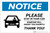 Notice: Please Stay In Car Someone Will Assist You with Icon Landscape - Label
