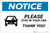Notice: Please Stay In Your Car Thank You with Icon Landscape - Label