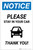 Notice: Please Stay In Your Car Thank You with Icon Portrait - Label