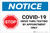 Notice: Stop COVID-19 Drive Thru By Appointment Landscape - Label
