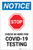 Notice: Stop Check In Here For COVID-19 Testing Portrait - Label
