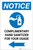 Notice: Complimentary Hand Sanitizer For Your Usage Left Arrow Portrait - Label