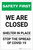 Safety First: We Are Closed - Stop The Spread Of Covid 19 Portrait - Label