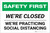 Safety First: We Are Closed - We Are Practicing Social Distancing Landscape - Label