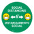 Social Distancing with Facemask Emoji Bilingual Spanish - Green - Floor Sign