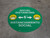 Social Distancing with Facemask Emoji Bilingual Spanish - Green - Floor Sign