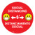 Social Distancing with Facemask Emoji Bilingual Spanish - Red - Floor Sign