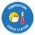 Temperature Check Station with Facemask Emoji - Blue - Floor Sign