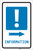 Information Right Arrow with Exclamation Mark Portrait - Label