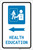 Health Education Left Arrow with Icon Portrait - Label