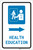 Health Education Right Arrow with Icon Portrait - Label