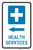 Health Services Left Arrow with Icon Portrait - Label