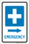 Emergency Right Arrow with First Aid Symbol Portrait - Label