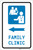 Family Clinic Left Arrow with Icon Portrait - Label