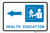 Health Education Left Arrow with Icon Landscape - Label