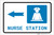 Nurse Station Left Arrow with Icon Landscape - Label