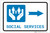 Social Services Right Arrow with Icon Landscape - Label