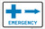 Emergency Right Arrow with First Aid Symbol Landscape v2 - Label