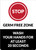 Stop: Germ Free Zone Wash Hands For 20 Seconds Portrait - Wall Sign