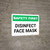 Safety First: Disinfect Face Mask Landscape - Wall Sign