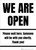 We Are Open Please Wait Here Portrait - Wall Sign