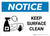 Notice: Keep Surface Clean with Icon Landscape - Wall Sign