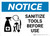 Notice: Sanitize Tools Before Use with Icon Landscape - Wall Sign