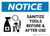 Notice: Sanitize Tools Before and After Use with Icon Landscape - Wall Sign