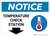Notice: Temperature Check Station Down with Icon Landscape - Wall Sign