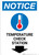 Notice: Temperature Check Station Down with Icon Portrait - Wall Sign