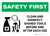 Safety First: Clean And Disinfect Shared Tools with Icon Landscape - Wall Sign