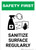 Safety First: Sanitize Surface Regularly with Icon Portrait - Wall Sign