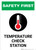 Safety First: Temperature Check Station with Icon Portrait - Wall Sign