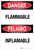 Danger - Flammable Bilingual (Spanish) - Wall Sign