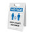 Notice: Keep Distance Maintain 6ft with Icon Portrait - A-Frame Sign
