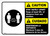 Caution: Stay Safely Apart Bilingual Spanish with Icon ANSI Landscape - Wall Sign