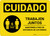 Caution: Work Together Keep 6ft. Distance Spanish with Icon Landscape - Wall Sign