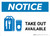 Notice: Take Out Available with Icon Landscape - Wall Sign