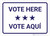 Vote Here Bilingual Spanish with Stars Landscape - Wall Sign