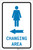 Womens Changing Area Left Arrow with Icon Portrait - Label