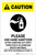 Caution: Please Use Hand Sanitizer - After Carrying Out Dirty Tasks with Icon Portrait - Label